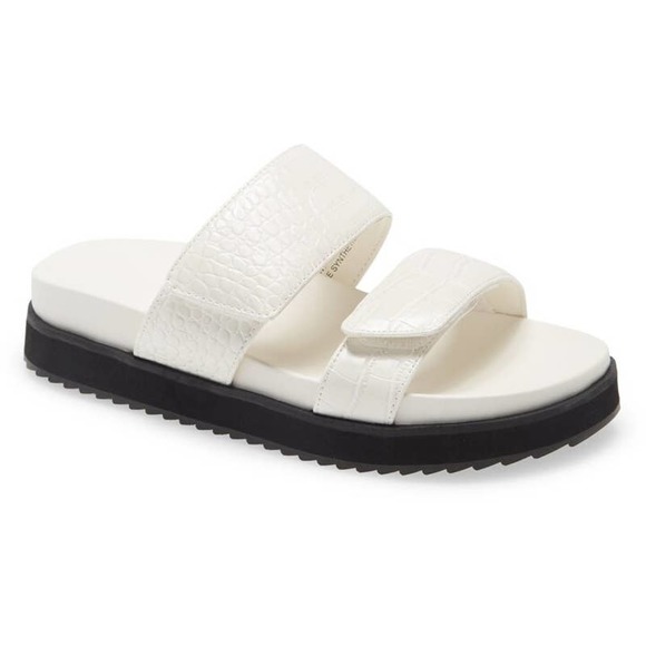 Open Edit Shoes - Open Edit Finley Croc Embossed Platform Sandal